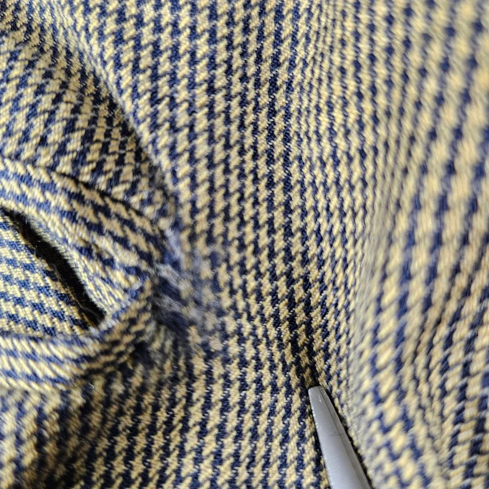 Zanella Mens 38 Pleated Wool Trousers Houndstooth Made in Italy Tan Black 982